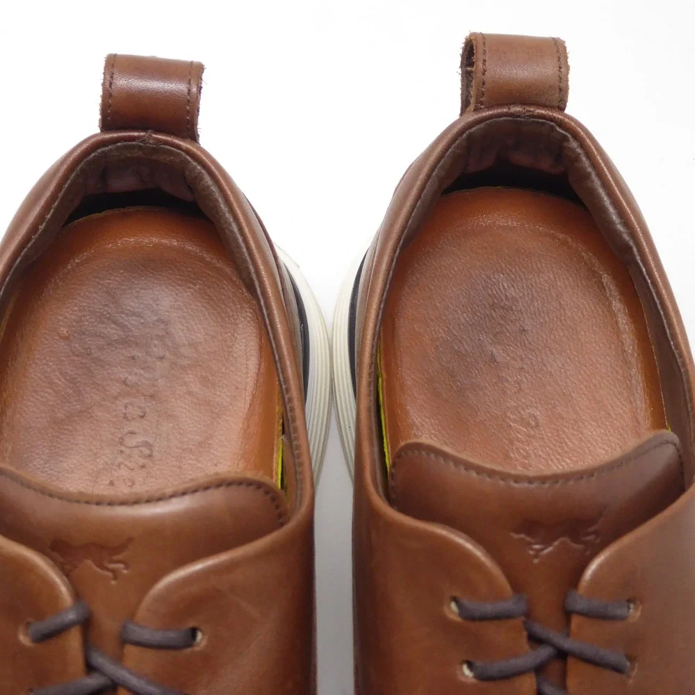 Wolf & Shepherd Mens Crossover Longwing Derby Shoes Brown Leather Lace Up Size 9
